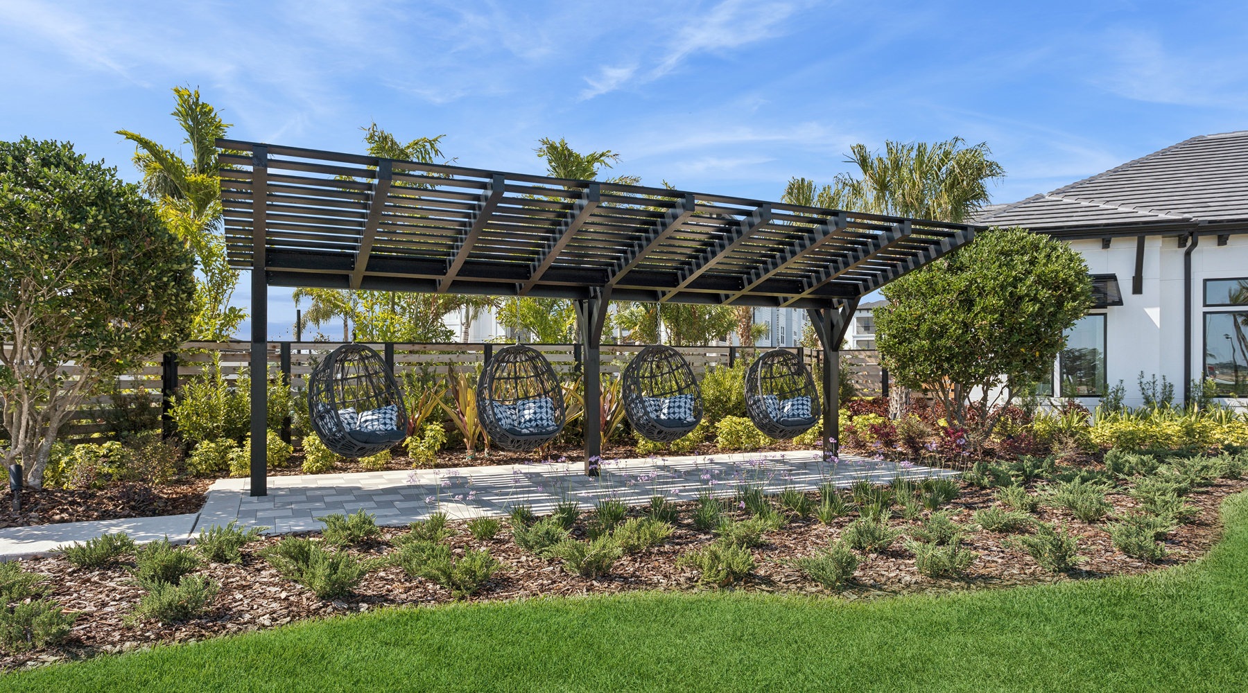 a covered outdoor sitting area
